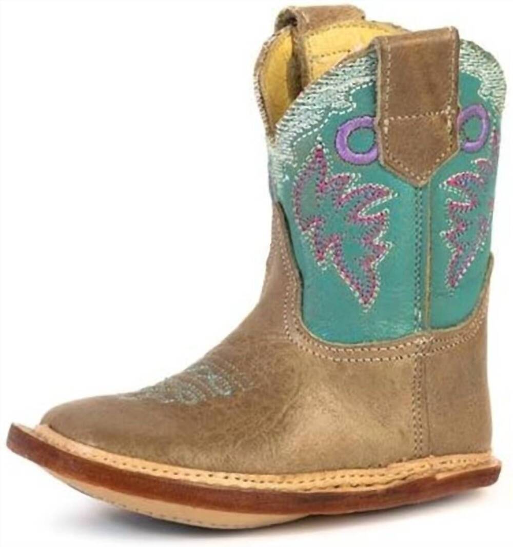 NEW ROPER girls cowbabies karli boot in burnish tan